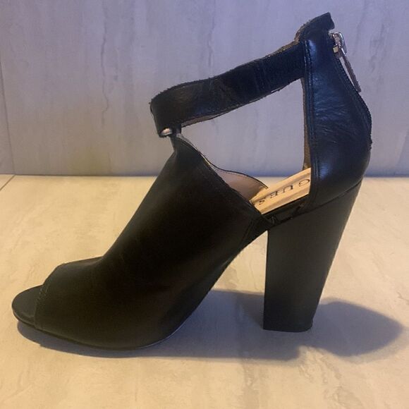 Guess Women's Black Platform Peep Toe High Heels Ankle Boots/Sandals , like new - Picture 7 of 15